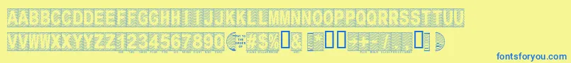 Secure16a Font – Blue Fonts on Yellow Background