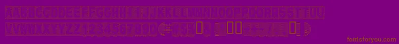 Secure16a Font – Brown Fonts on Purple Background