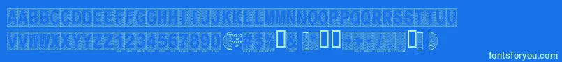 Secure16a Font – Green Fonts on Blue Background