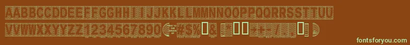 Secure16a Font – Green Fonts on Brown Background