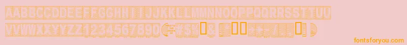 Secure16a Font – Orange Fonts on Pink Background