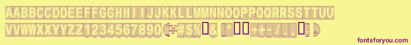 Secure16a Font – Purple Fonts on Yellow Background