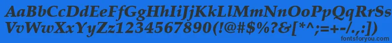 PalatinoLtBlackItalic Font – Black Fonts on Blue Background