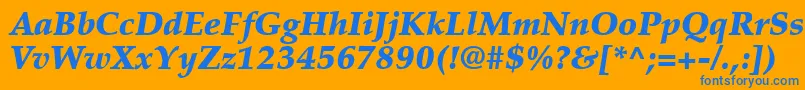 PalatinoLtBlackItalic Font – Blue Fonts on Orange Background