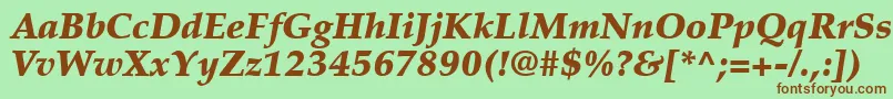 Czcionka PalatinoLtBlackItalic – brązowe czcionki na zielonym tle