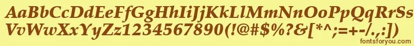 PalatinoLtBlackItalic Font – Brown Fonts on Yellow Background