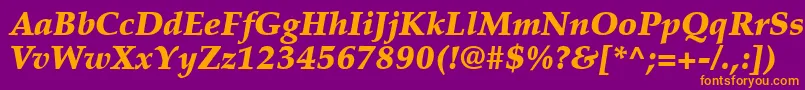 PalatinoLtBlackItalic Font – Orange Fonts on Purple Background