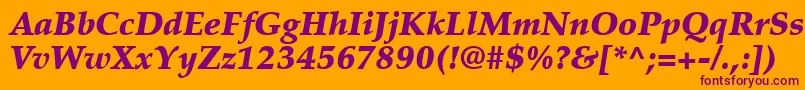 PalatinoLtBlackItalic Font – Purple Fonts on Orange Background