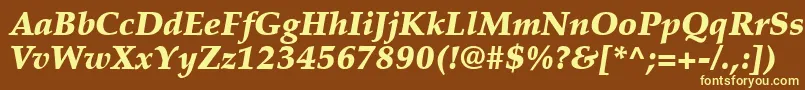 Czcionka PalatinoLtBlackItalic – żółte czcionki na brązowym tle