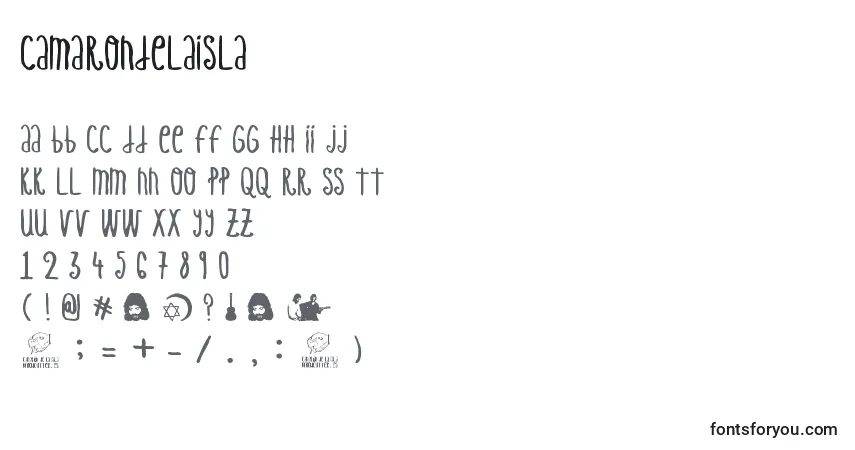 Czcionka CamaronDeLaIsla – alfabet, cyfry, specjalne znaki