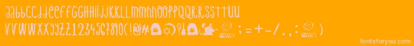 CamaronDeLaIsla-Schriftart – Rosa Schriften auf orangefarbenem Hintergrund