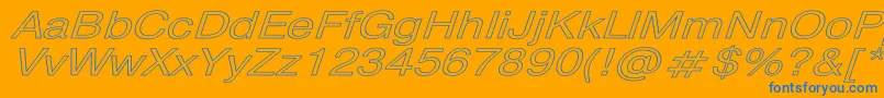 PragmaticaHwItalic Font – Blue Fonts on Orange Background