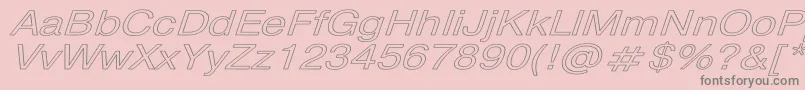 PragmaticaHwItalic-Schriftart – Graue Schriften auf rosa Hintergrund