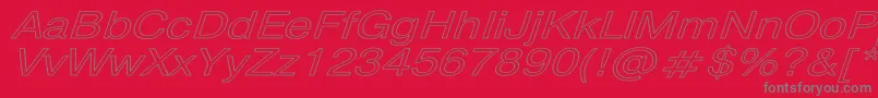 PragmaticaHwItalic Font – Gray Fonts on Red Background