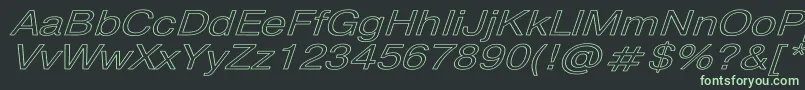 PragmaticaHwItalic Font – Green Fonts on Black Background