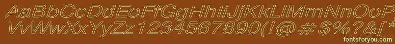 PragmaticaHwItalic Font – Green Fonts on Brown Background