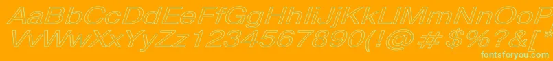 PragmaticaHwItalic Font – Green Fonts on Orange Background