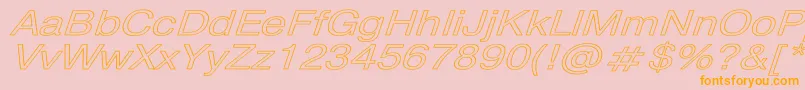 PragmaticaHwItalic-Schriftart – Orangefarbene Schriften auf rosa Hintergrund