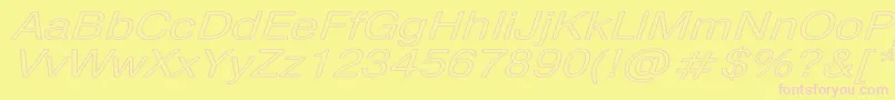 PragmaticaHwItalic Font – Pink Fonts on Yellow Background