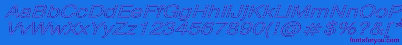 PragmaticaHwItalic Font – Purple Fonts on Blue Background