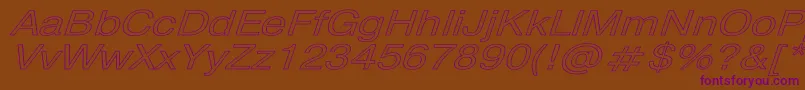 PragmaticaHwItalic Font – Purple Fonts on Brown Background