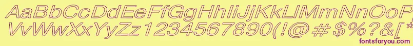 PragmaticaHwItalic Font – Purple Fonts on Yellow Background