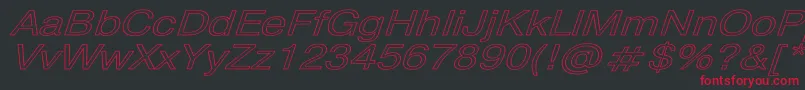 PragmaticaHwItalic Font – Red Fonts on Black Background