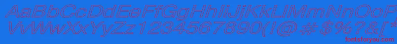 Police PragmaticaHwItalic – polices rouges sur fond bleu