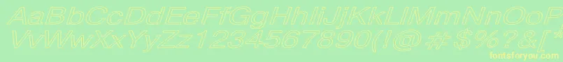 PragmaticaHwItalic Font – Yellow Fonts on Green Background
