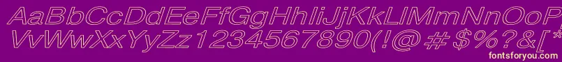 PragmaticaHwItalic Font – Yellow Fonts on Purple Background