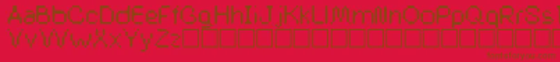 Buddysystem-Schriftart – Braune Schriften auf rotem Hintergrund
