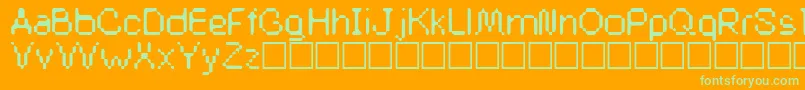 Buddysystem-fontti – vihreät fontit oranssilla taustalla