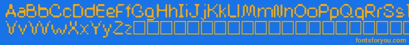Buddysystem Font – Orange Fonts on Blue Background