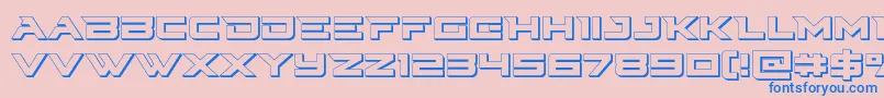 Cyberdyne3D-Schriftart – Blaue Schriften auf rosa Hintergrund