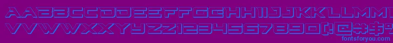 Cyberdyne3D-Schriftart – Blaue Schriften auf violettem Hintergrund