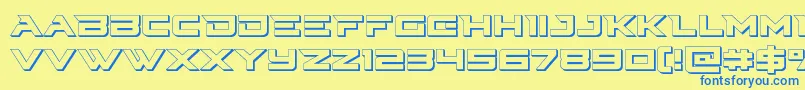 Cyberdyne3D Font – Blue Fonts on Yellow Background