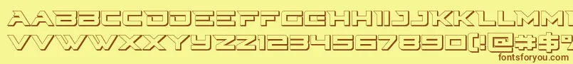 Cyberdyne3D Font – Brown Fonts on Yellow Background