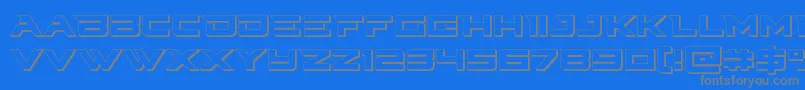 Cyberdyne3D Font – Gray Fonts on Blue Background