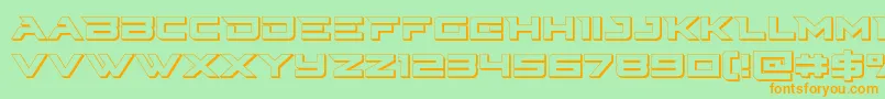 Cyberdyne3D Font – Orange Fonts on Green Background