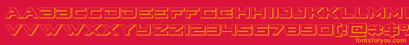 Cyberdyne3D Font – Orange Fonts on Red Background