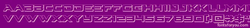 Cyberdyne3D Font – Pink Fonts on Purple Background