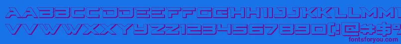 Cyberdyne3D Font – Purple Fonts on Blue Background