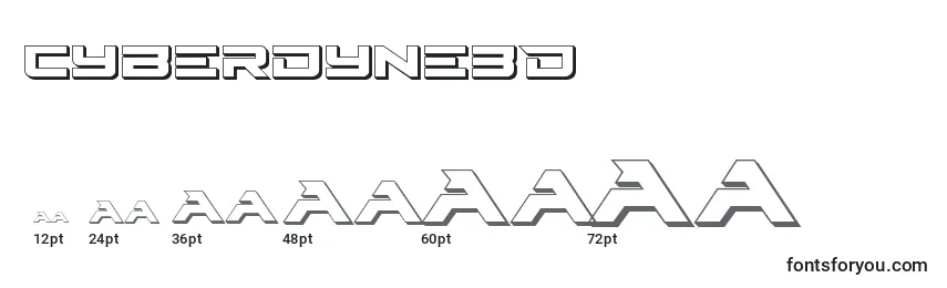 Размеры шрифта Cyberdyne3D