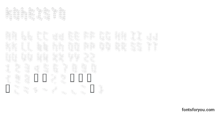 Czcionka Koneisto – alfabet, cyfry, specjalne znaki