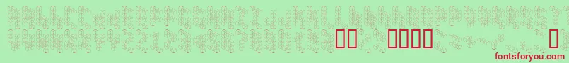 Koneisto Font – Red Fonts on Green Background