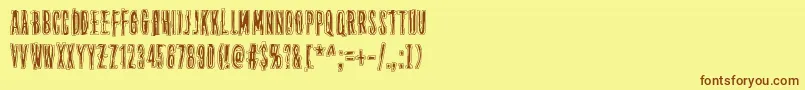 ThirteenthFloor Font – Brown Fonts on Yellow Background