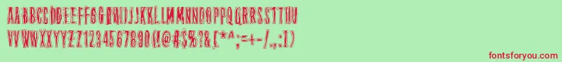 ThirteenthFloor Font – Red Fonts on Green Background