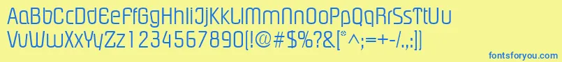 Police PloverlightRegular – polices bleues sur fond jaune