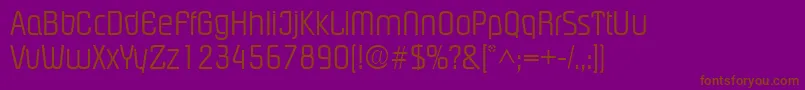 Czcionka PloverlightRegular – brązowe czcionki na fioletowym tle
