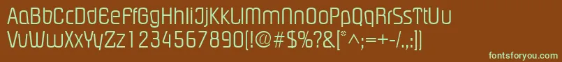 PloverlightRegular-fontti – vihreät fontit ruskealla taustalla